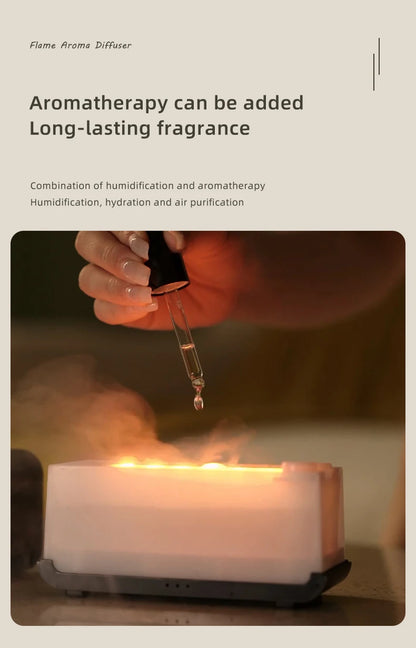 Flame Aroma Diffuser – Mini Humidifier with LED Light & Timer