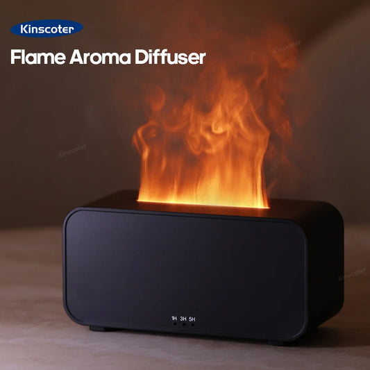 Flame Aroma Diffuser – Mini Humidifier with LED Light & Timer