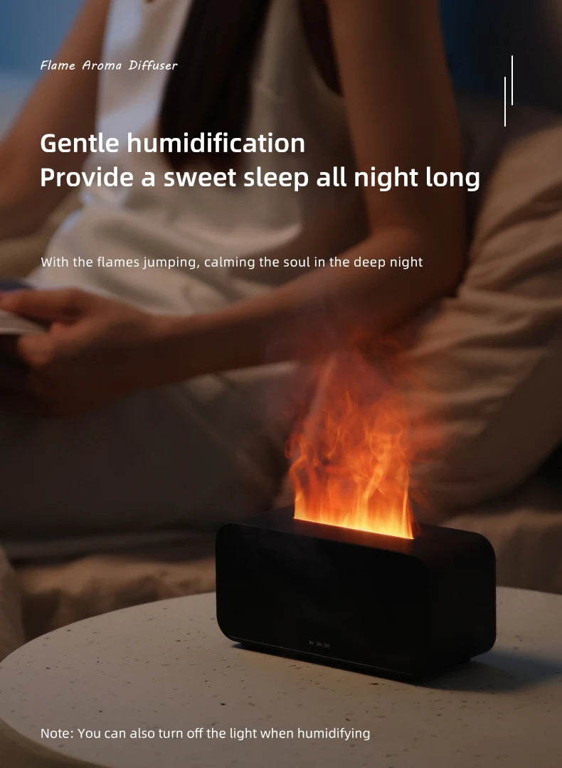 Flame Aroma Diffuser – Mini Humidifier with LED Light & Timer