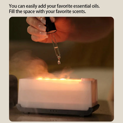Flame Aroma Diffuser – Mini Humidifier with LED Light & Timer
