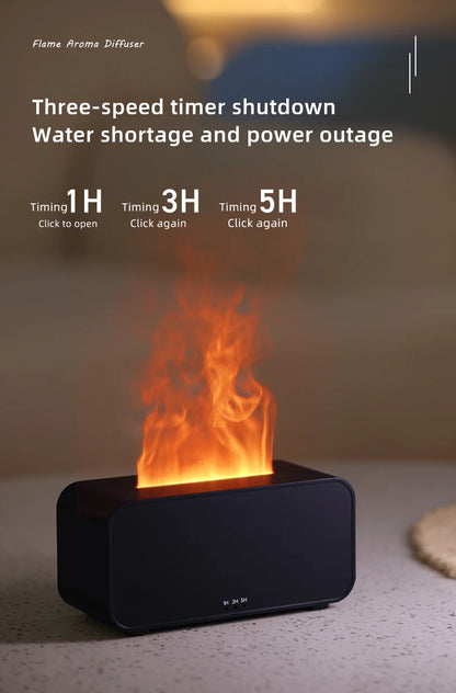 Flame Aroma Diffuser – Mini Humidifier with LED Light & Timer