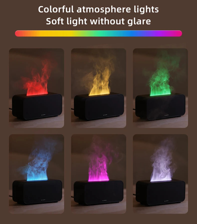 Flame Aroma Diffuser – Mini Humidifier with LED Light & Timer