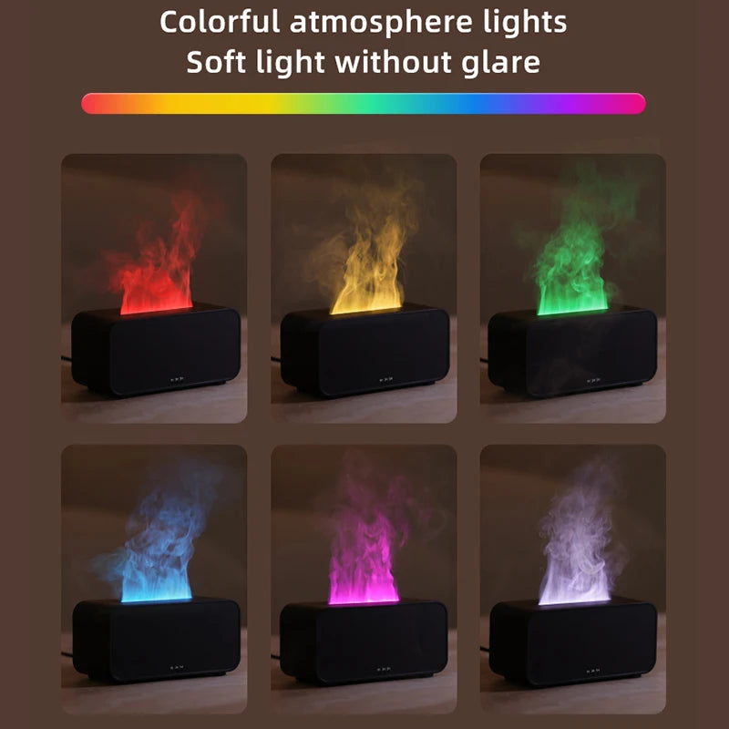 Flame Aroma Diffuser – Mini Humidifier with LED Light & Timer