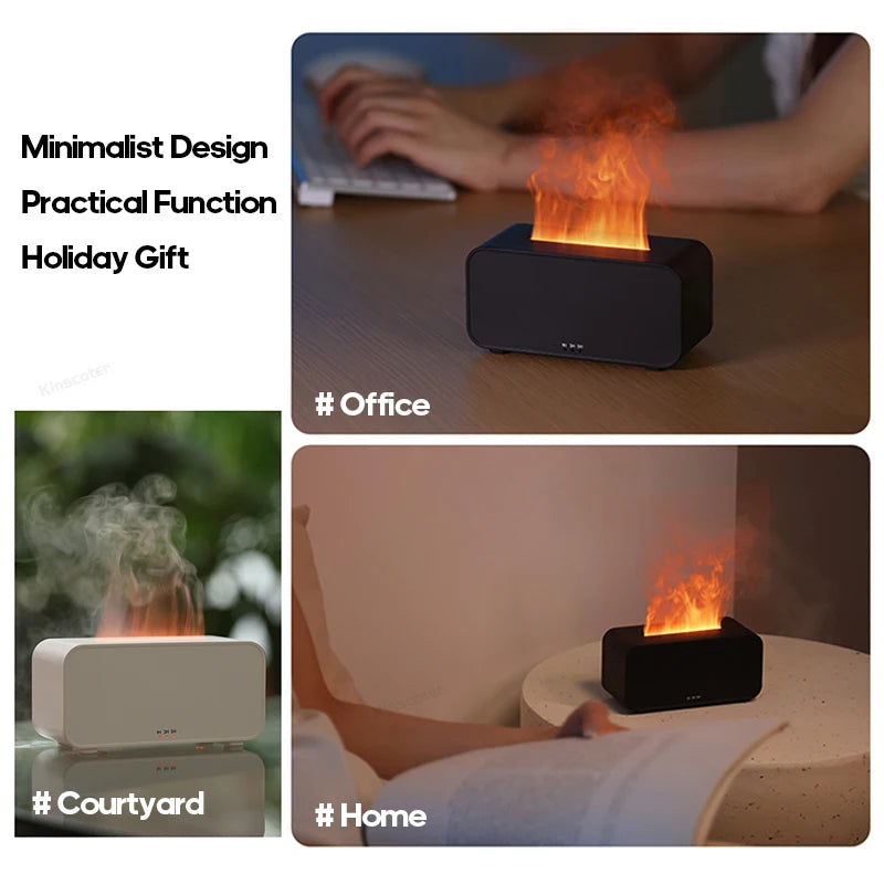 Flame Aroma Diffuser – Mini Humidifier with LED Light & Timer