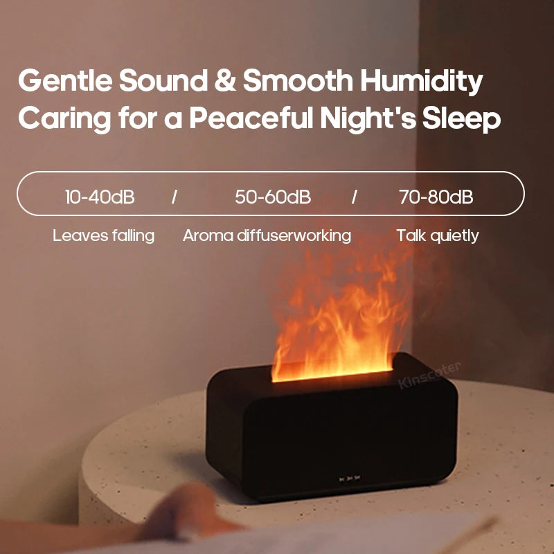 Flame Aroma Diffuser – Mini Humidifier with LED Light & Timer