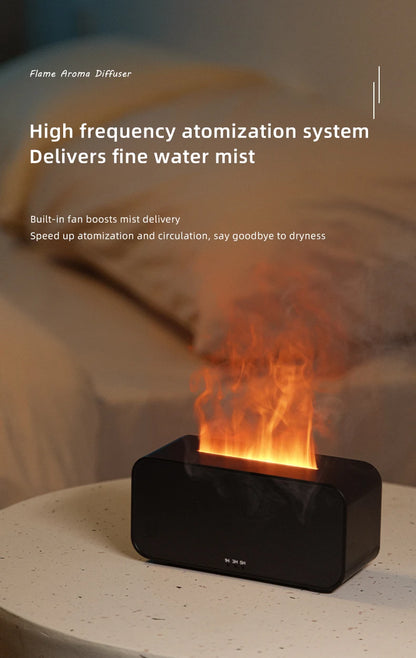Flame Aroma Diffuser – Mini Humidifier with LED Light & Timer