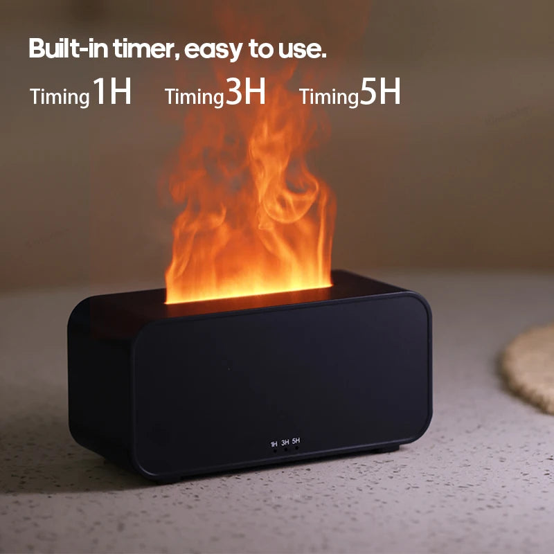 Flame Aroma Diffuser – Mini Humidifier with LED Light & Timer